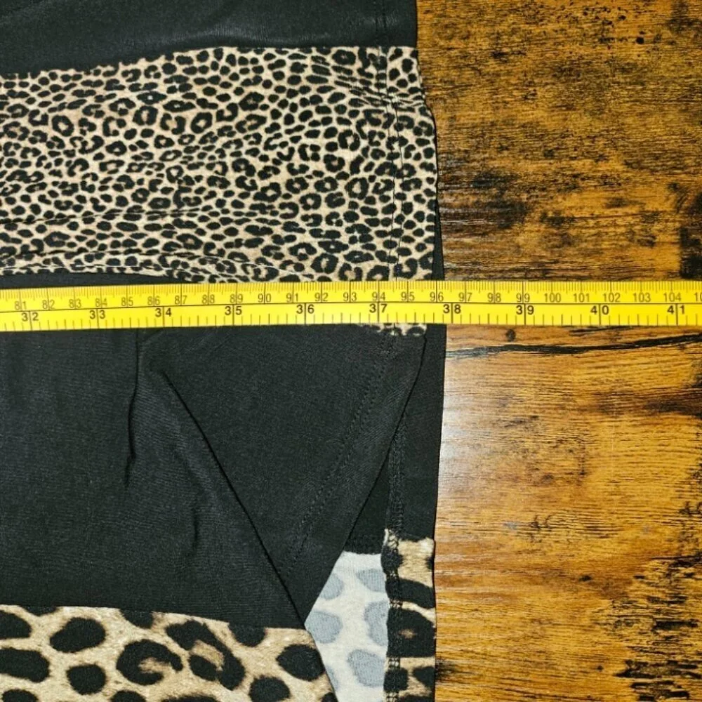 NWT Michael Kors Leopard Print Black Panels Dress 3X Women